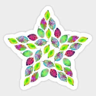 Neon leaf star - color your life! Sticker